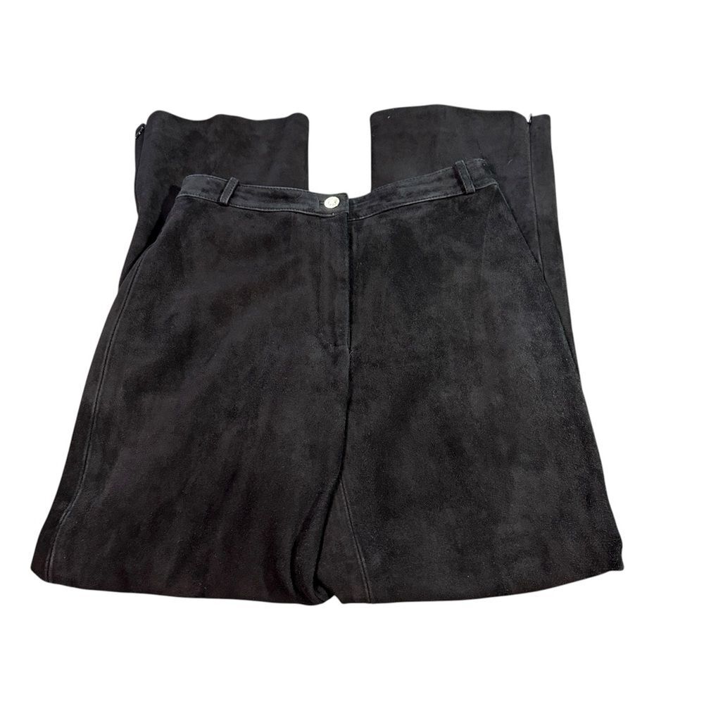 St. John Couture Black Suede Pants Sz 6